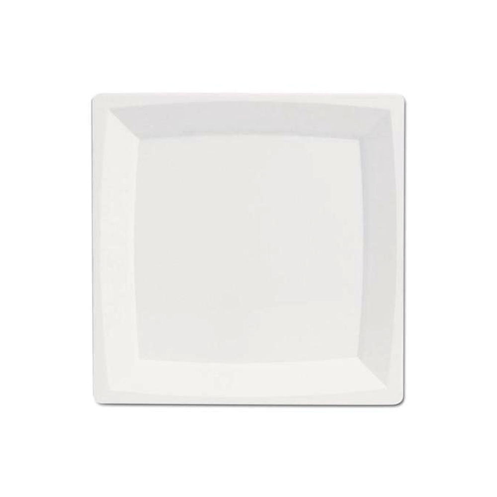 RSMS10128 Milan White 10" Square Plastic Plate 12/8 cs