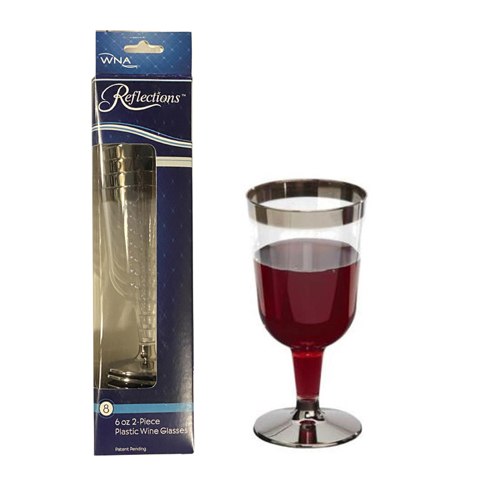 RF6WINE Reflections Wine Glass 6 oz. Clear Plastic 12/8 cs - RF6WINE 6z 2PC WINE GLS  12/8