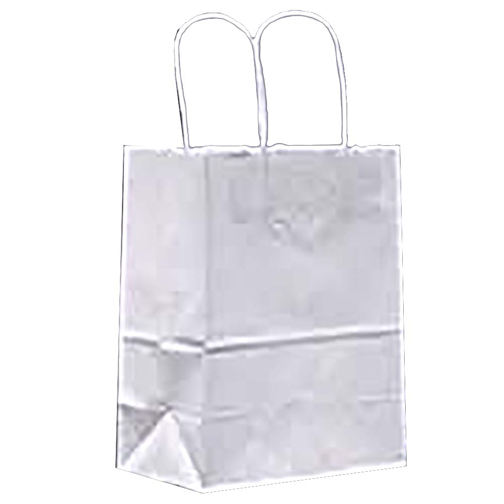 84642 Supermart Shopping Bag 65 lb. White 13"x7"x17" Handle Paper 250/bx.