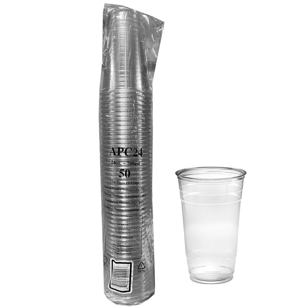 APC24 Clear 24 oz. PET Cold Cup 12/50 cs - APC24 24z CLEAR PET CUP