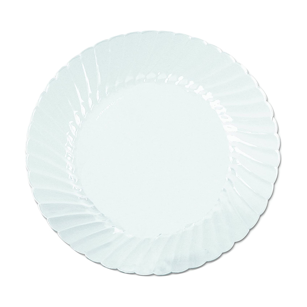 CW9180 Classicware Clear 9" Plastic Scalloped Plate 10/18 cs - CW9180 9"CL CLASSICWPLT 10/18