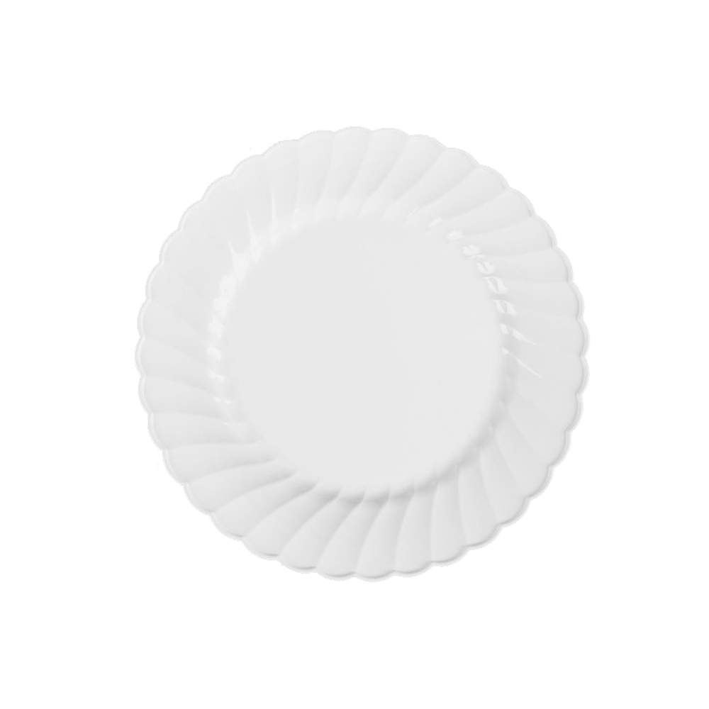 CW75180W Classicware White 7.5" Plastic Scalloped Plate 10/18 cs - CW75180W 7.5"WH CLASSICWRE PLT