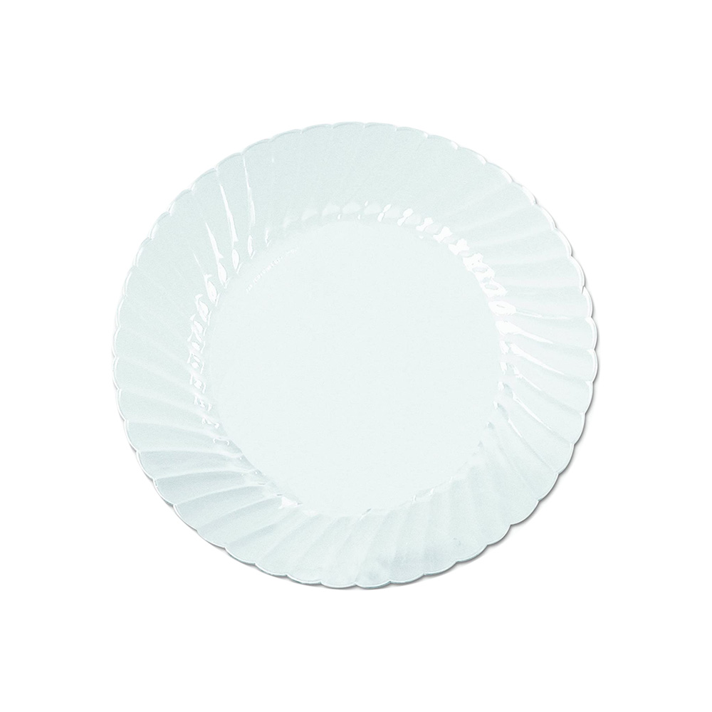 CW6180 Classicware Clear 6" Plastic Scalloped Plate 10/18 cs - CW6180 6"CL CLASSICWPLT 10/18