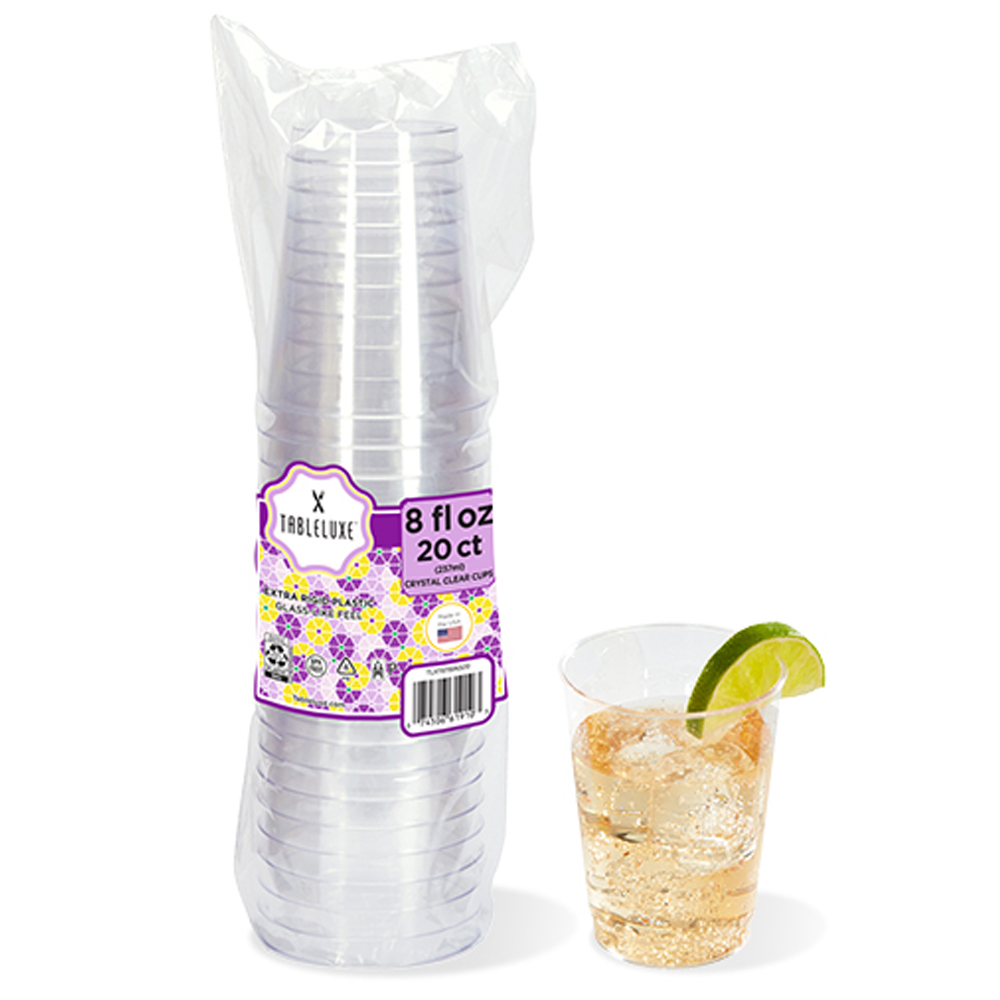 TLXT8S20 Tableluxe Clear 8 oz. Retail Plastic Tumbler 25/20 cs - TLXT8T20 8z CLR RETAIL TUMBLR