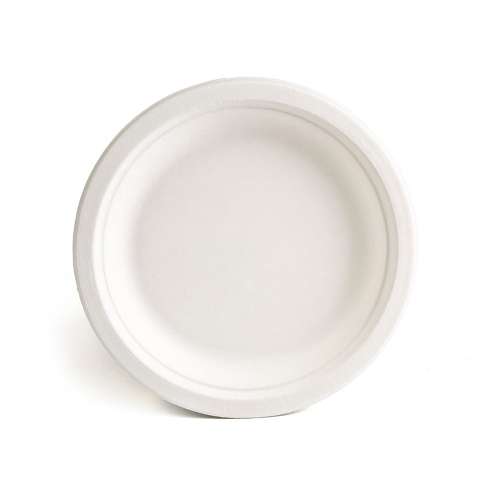 PF-EV-P009 Evolution White 9" Bagasse Plate 4/125 cs - PF-EV-P009 EVO 9" WHT BGAS PLT