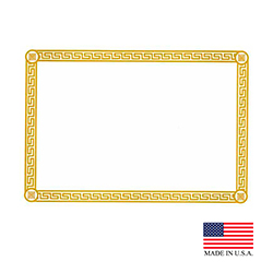 PM101 Greek Key White/Gold 10"X14"  Placemat 1000/cs