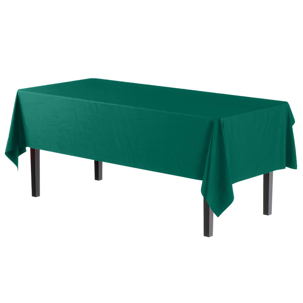 21102 Hunter Green 54"x108" Plastic Table Cover 48/cs - 21102 54x108 HNTGRN PLAS TBCVR