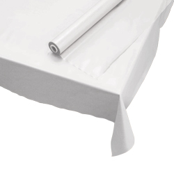 114000 White 40"x300' Plastic Table Cover 1 ea. - 114000 WH 40X300 PLAST TBLCVR