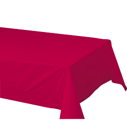 220611 Cellutex Red 54"x108" 2 Ply Poly Tissue Table Cover 25/cs - 220611 RED 54X108 TABLECOVER