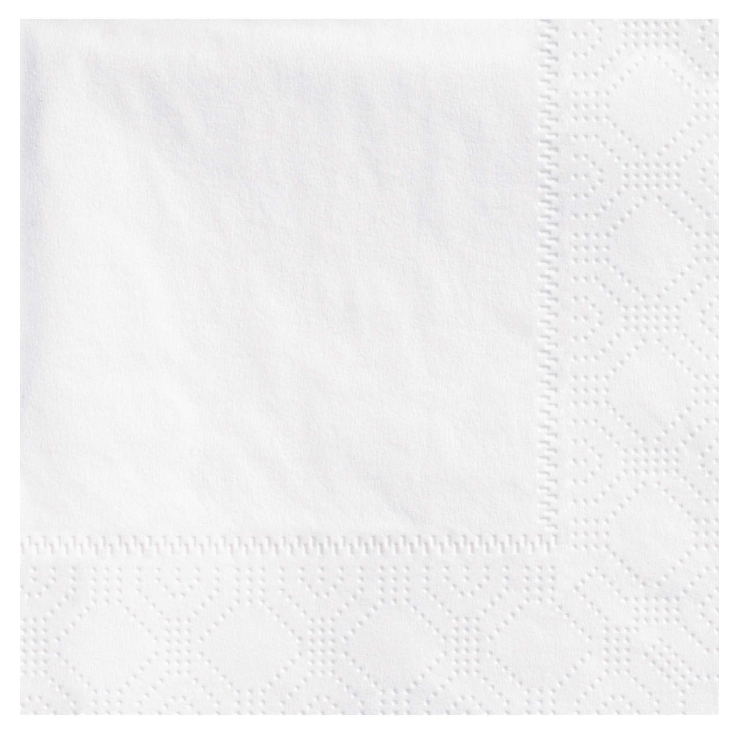 180330 White Beverage Napkin 2 ply Embossed 1/4 Fold 12/250 cs - 180330 WHT 2 PLY BEV NAP