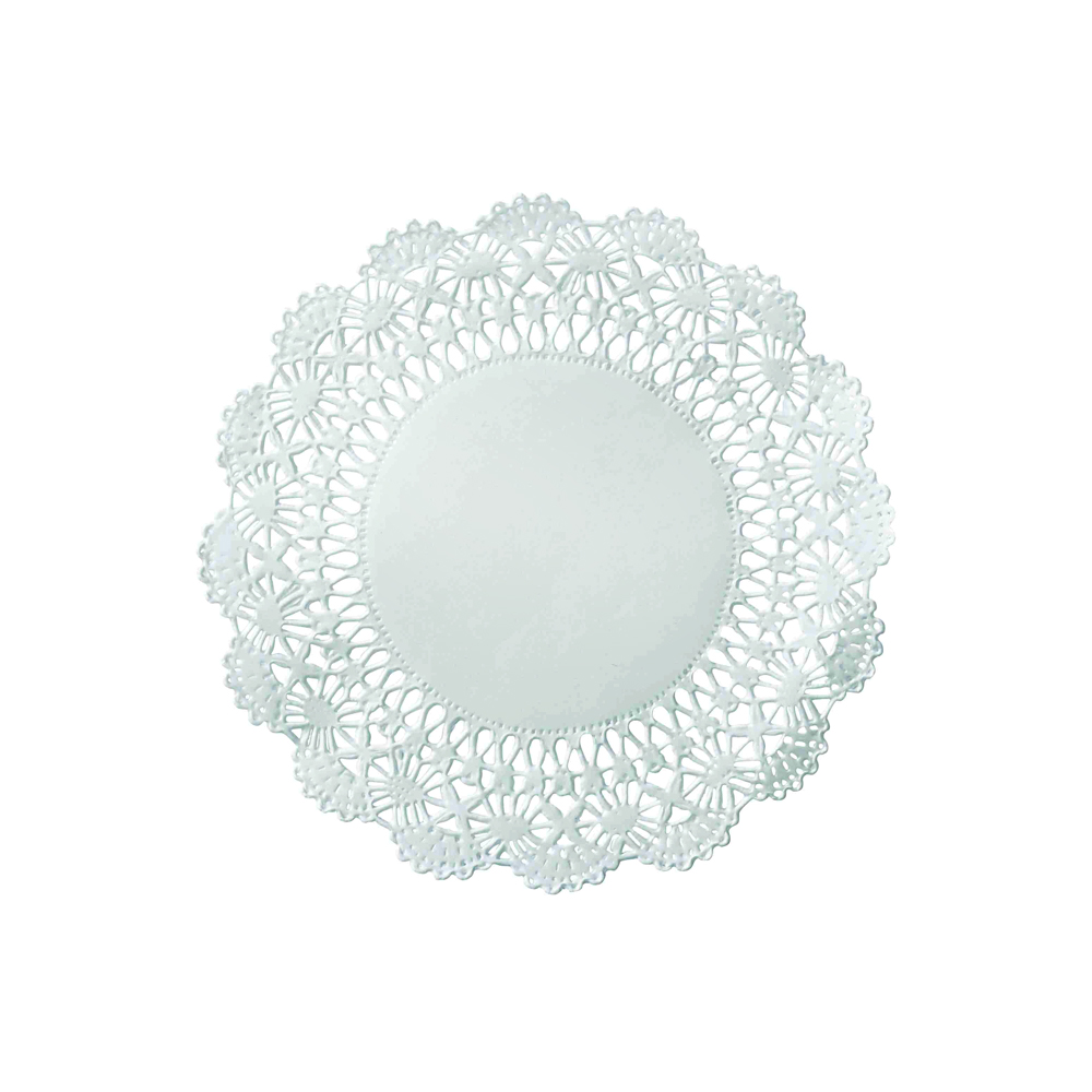 500233 Cambridge White 4" Lace & Linen Doilies 1000cs