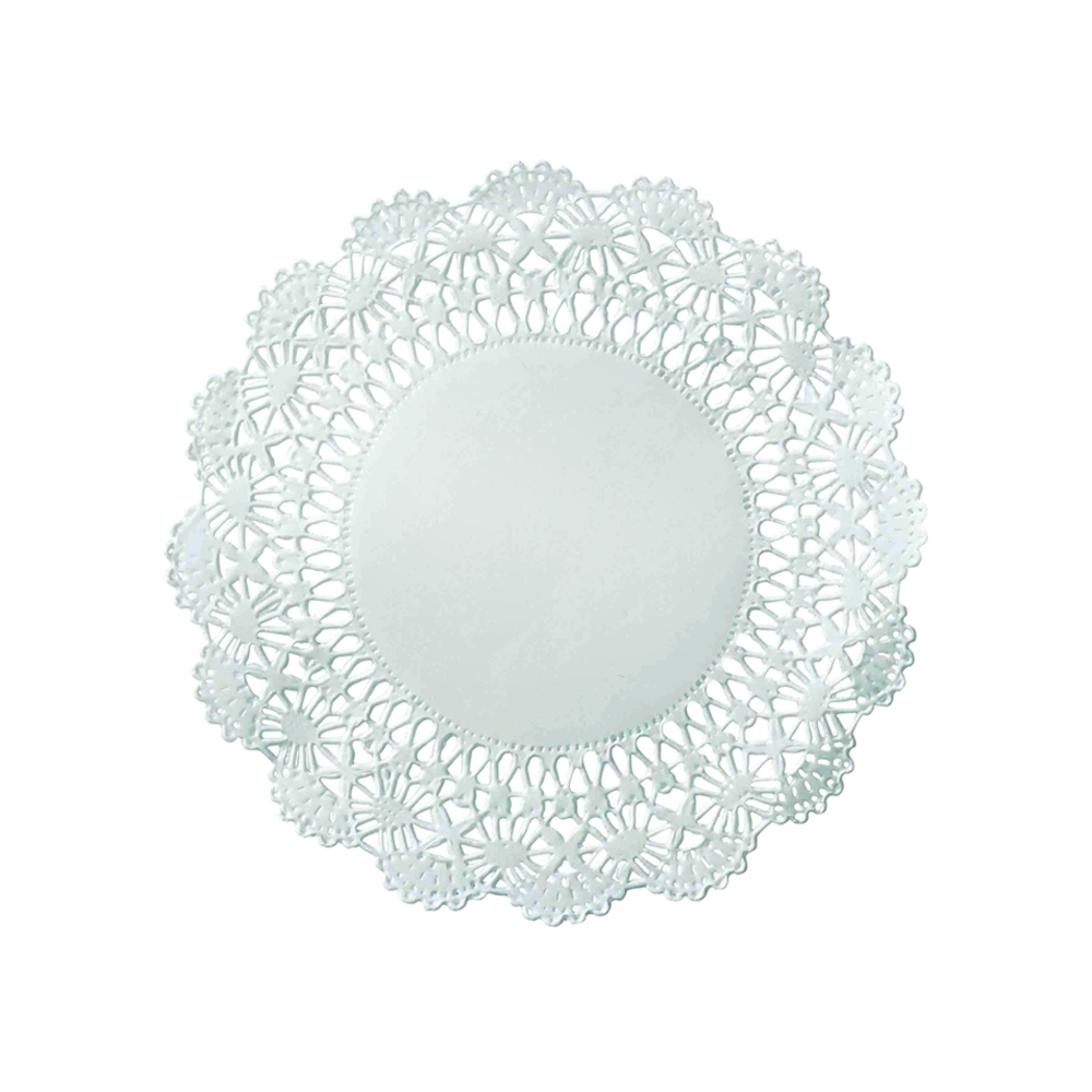 500235 Cambridge White 6" Lace & Linen Doilies 1000/cs - 500235 6"LACE DOILIES