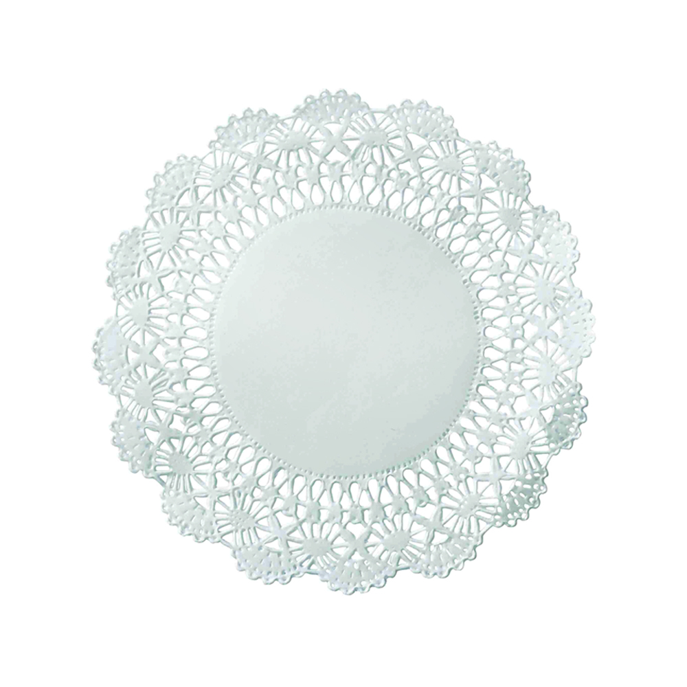 500236 Cambridge White 8" Lace & Linen Doilies 1000/cs