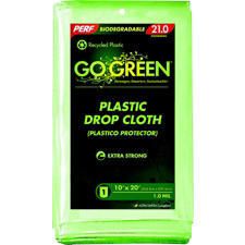 DC1020 Perf Go Green Green 10'x20' Painters Drop Cloth 10/cs - DC1020 10'X20'PLAST DROP CLOTH