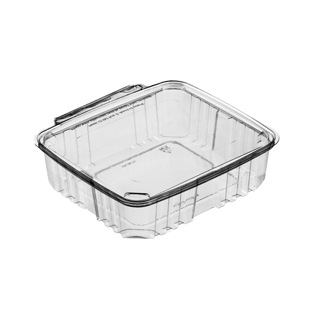 5HG036-TV BreakAway Clear 36 oz. Tamper Resistant  Rectangular PET Container & Lid 120/cs