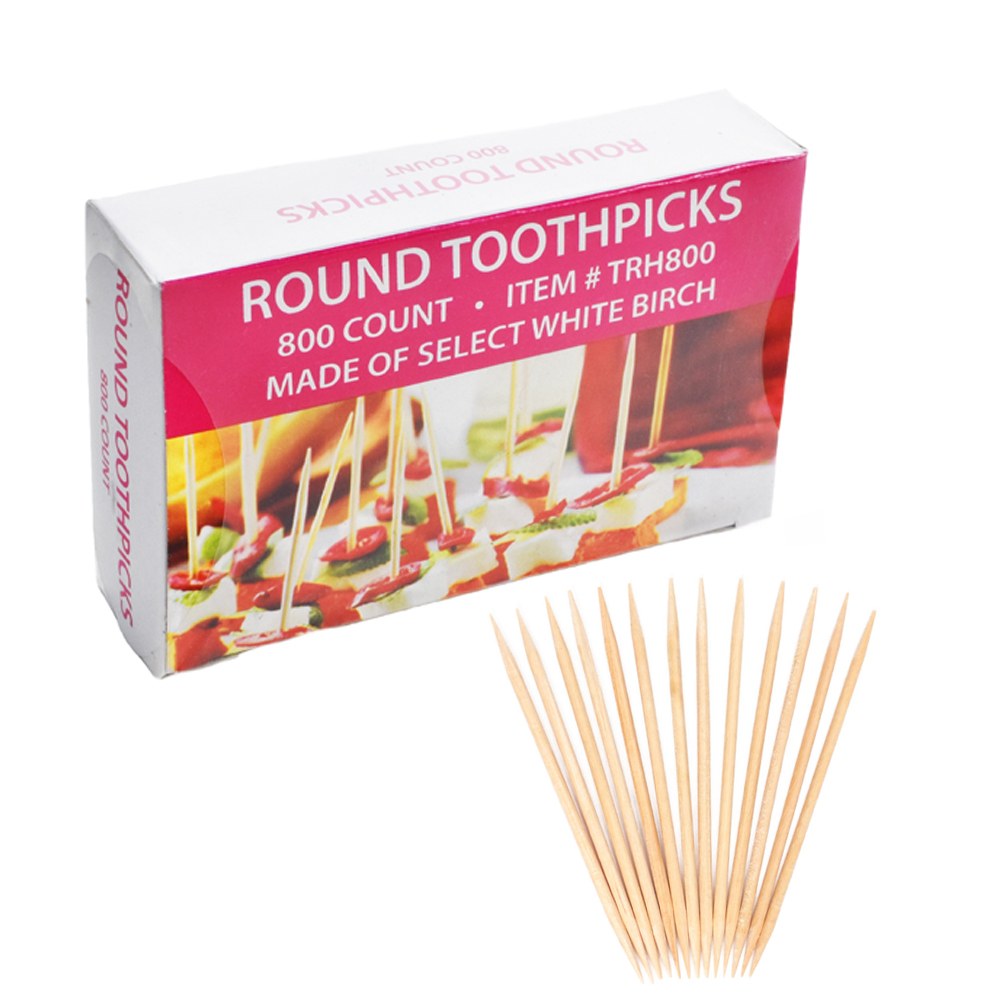 TRH800 Wood Round Hotel Toothpick 24/800 cs