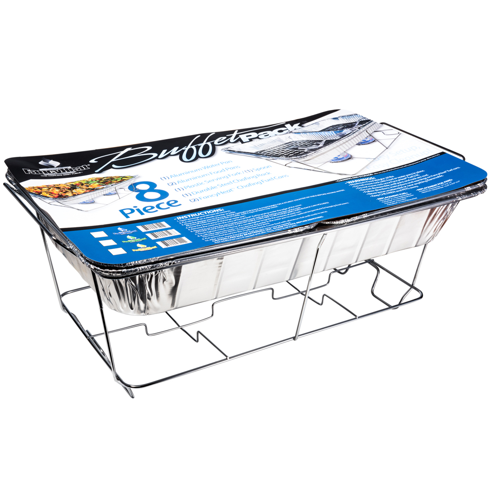17100-F101 8 Pc. Party Buffet Pack 1 Wire Rack, 1 Water Pan, 1 Serving Fork & Spoon, 2 Food Pa