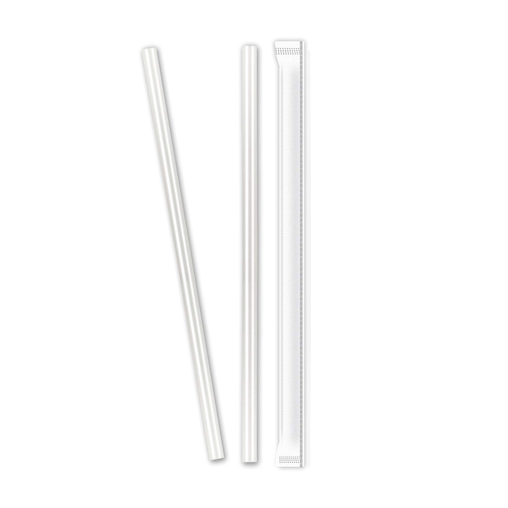 260-24 Clear 7.75" Wrapped Straw 24/350 cs - 260-24  CLR 7.75 WRAPPED STRAW