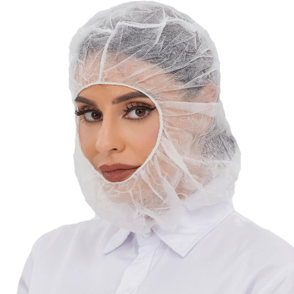 SK1007 Large White Hooded Hairnet 10/100 cs