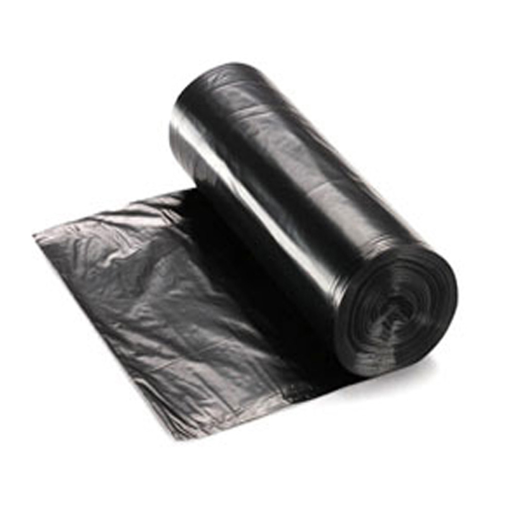 MQ242406K Can Liner 23"X24" 7-10 Gal. 6 Mic Black Plastic Hi-Density On A Roll 10/100 cs