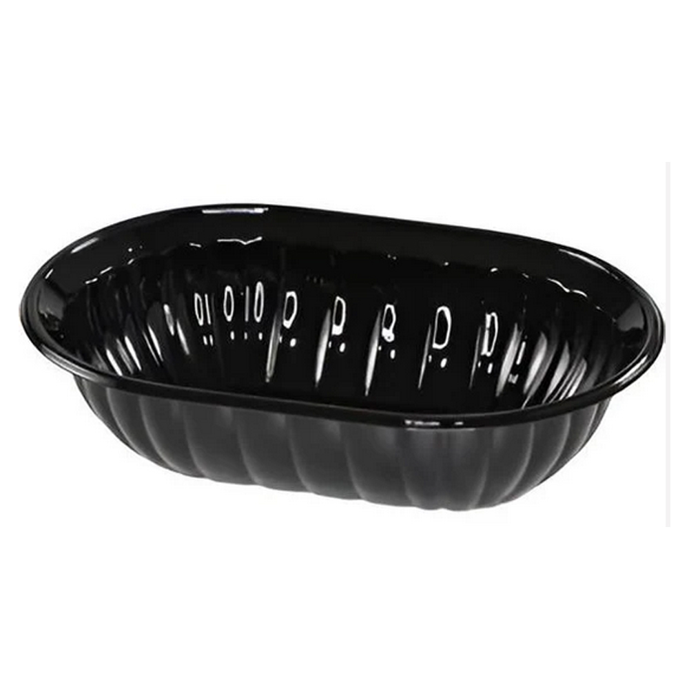 TV654P Black 12" Oval Plastic Salad Bowl 25/cs