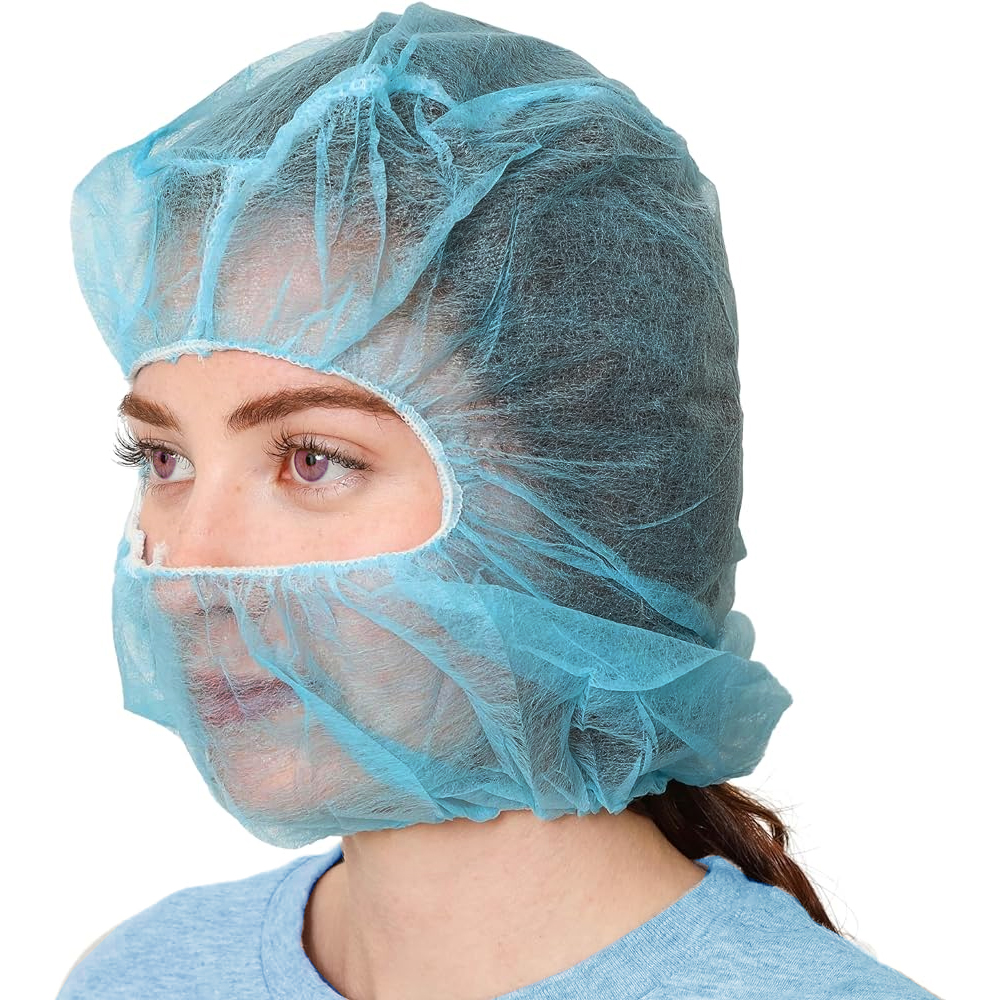 SK-1007-BLCF Blue Large Hooded Hairnet 10/100 cs