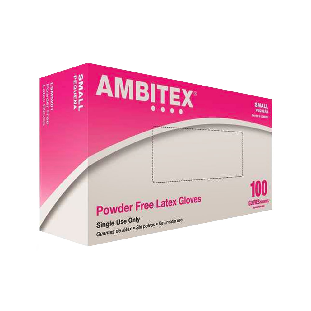 LSM5201/GRPRSMSM Ambitex Small Multi-Purpose Powder Free Latex Gloves 10/100 cs