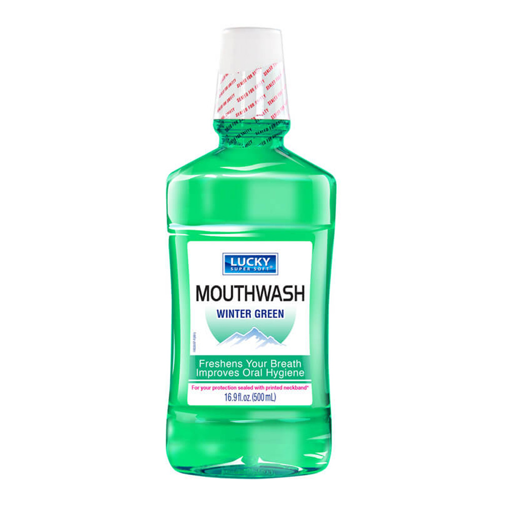 10050-12 Lucky Super Soft 16.9 oz. Winter Green Mouthwash 12/cs - 10050-12 WNTERG MOUTHWSH 16.9z