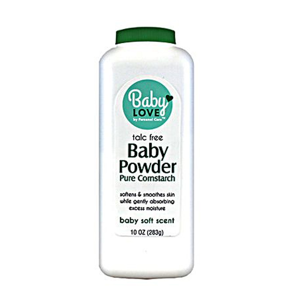 92494-12 Baby Love 10 oz. Baby Powder Pure Cornstarch Talc Free Baby Soft Scent 12/cs