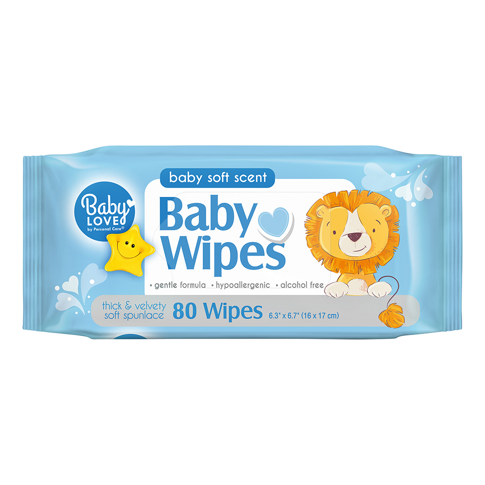 11932-12 Baby Love 6.3"x6.7" Baby Wipes w/Baby Soft Scent 12/72 cs - 11932-12 BABY WIPES BLU 72ct