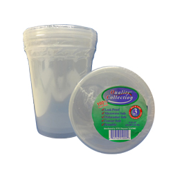48/3 Clear 32 oz. Plastic Microwavable Container  & Lid Combo 48/3 cs - MCRWVBL 32z RND SOUP CMBO 48/3