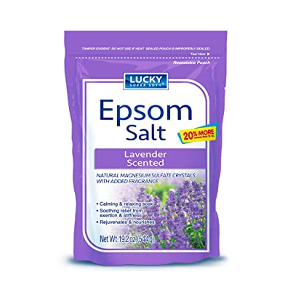 11138-12 Lucky Super Soft 19.2 oz. Epsom Salt w/Lavender Scent 12/cs