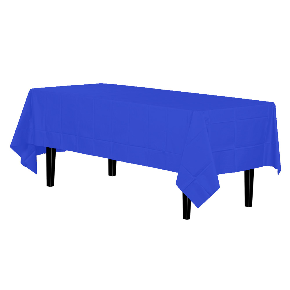 21101 Royal Blue 54"x108" Plastic Table Cover 48/cs - 21101 54X108 RYLBLU PLAS TBCVR