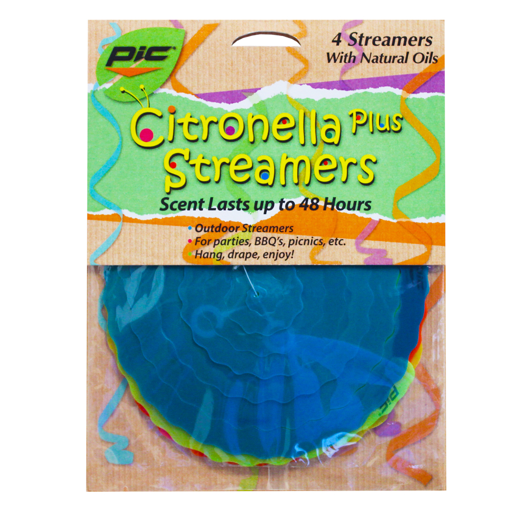 CPS-4 Citronella Infused Insect Repellent Streamers 4 Pack 24/cs - CPS-4 CITRON INFUSED STREAMERS