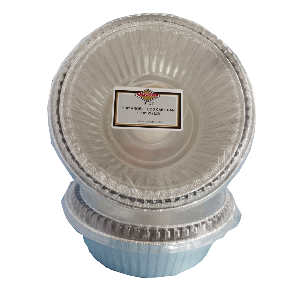 COMBO 8/10"" Quality Aluminum 8"/10"  Angel Pan, Cup &  Dome Lid Combo 24/cs - ALUM 8/10" ANGLPAN CUPLID 24/1