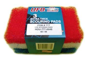 777-0048 Assorted Extra Thick 6"x3.5"x1" All Purpose Scour Pads 48/3 cs - 777-0048 1"THICK SCOURING PADS