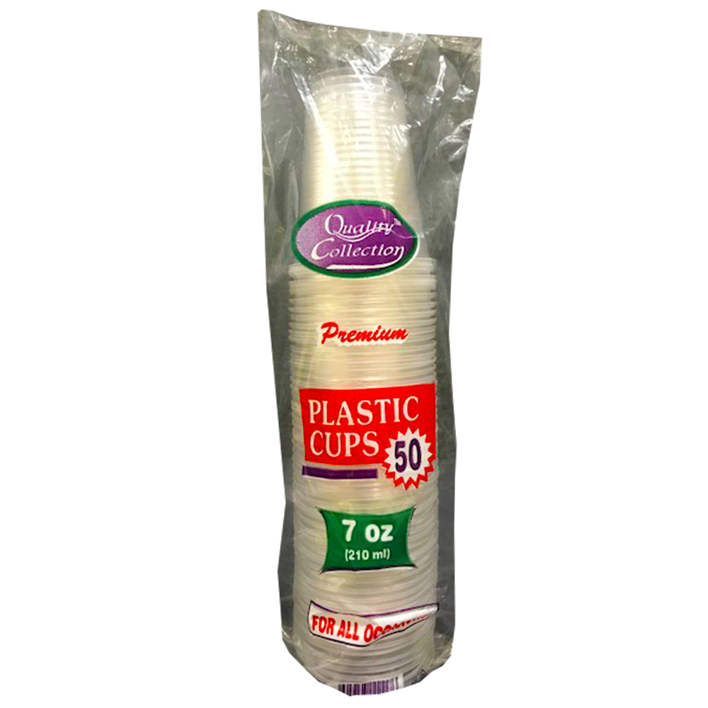POL-011-C Clear 7 oz. Retail Plastic Cold Cup 48/50 cs - POL-011-C 7z CLEAR PLASTIC CUP