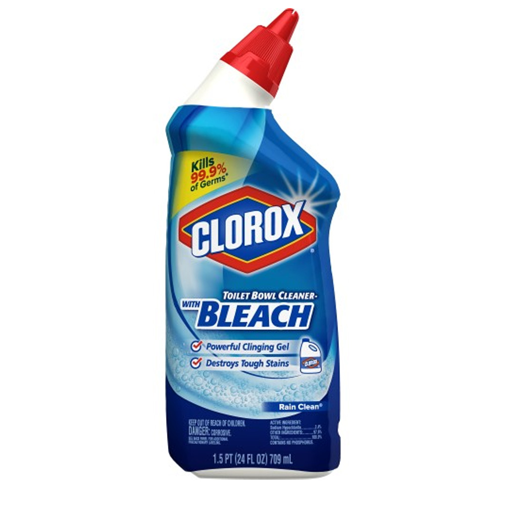 00938 Clorox 24 oz. Toilet Bowl Disinfectant Cleaner w/Bleach & Rain Clean Scent 12/cs