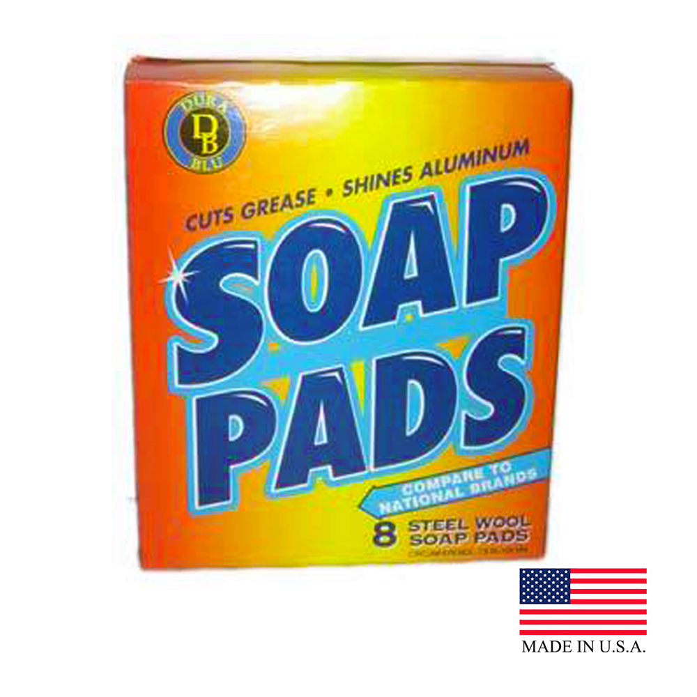 281208 Dura-Blu Steel Wool Soap Pad 24/8cs - DURA SOAP PADS IN BOX 24/8/CS