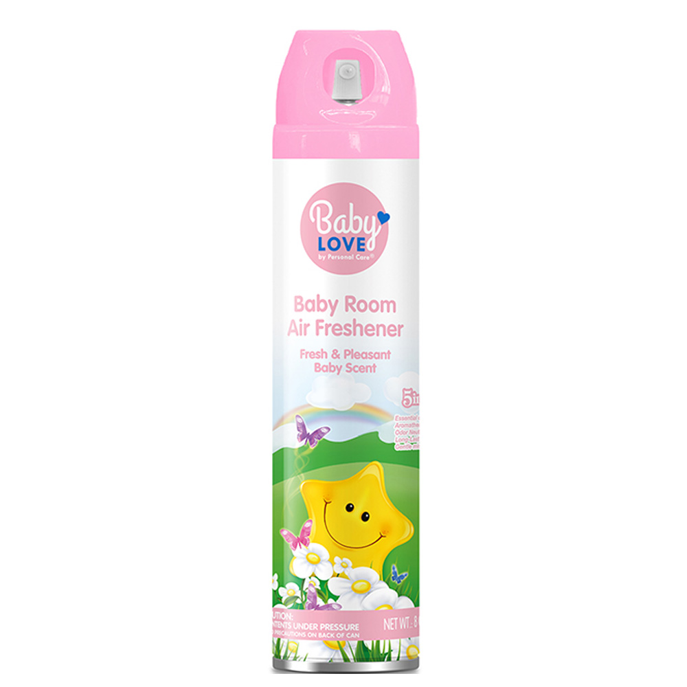5093-12 Baby Love 8 oz. Pink Baby Room Air Freshener w/Fresh & Pleasant Baby Scent 12/cs