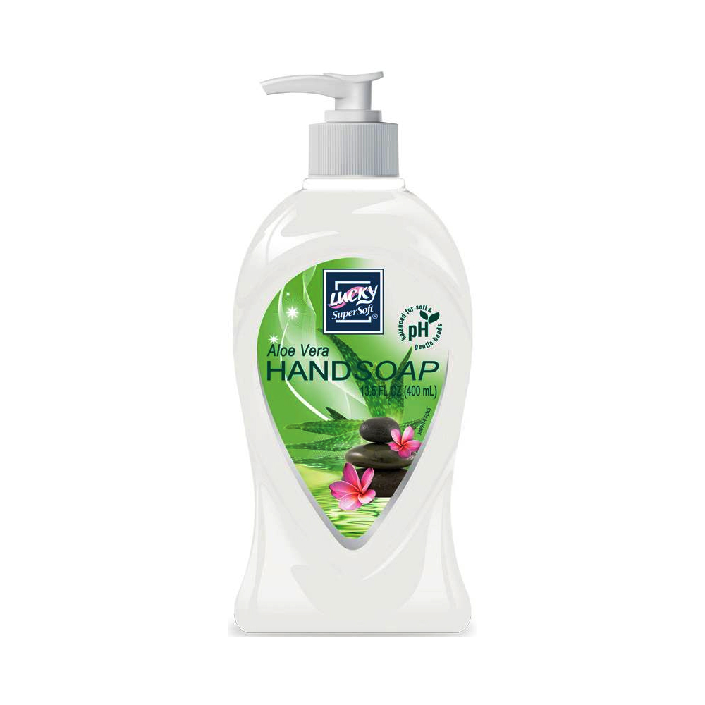 3009-12 Lucky Super Soft 13.5 oz. Hand Soap w/Aloe Vera 12/cs - 3009-12 SOAP ALOE VERA  13.5z