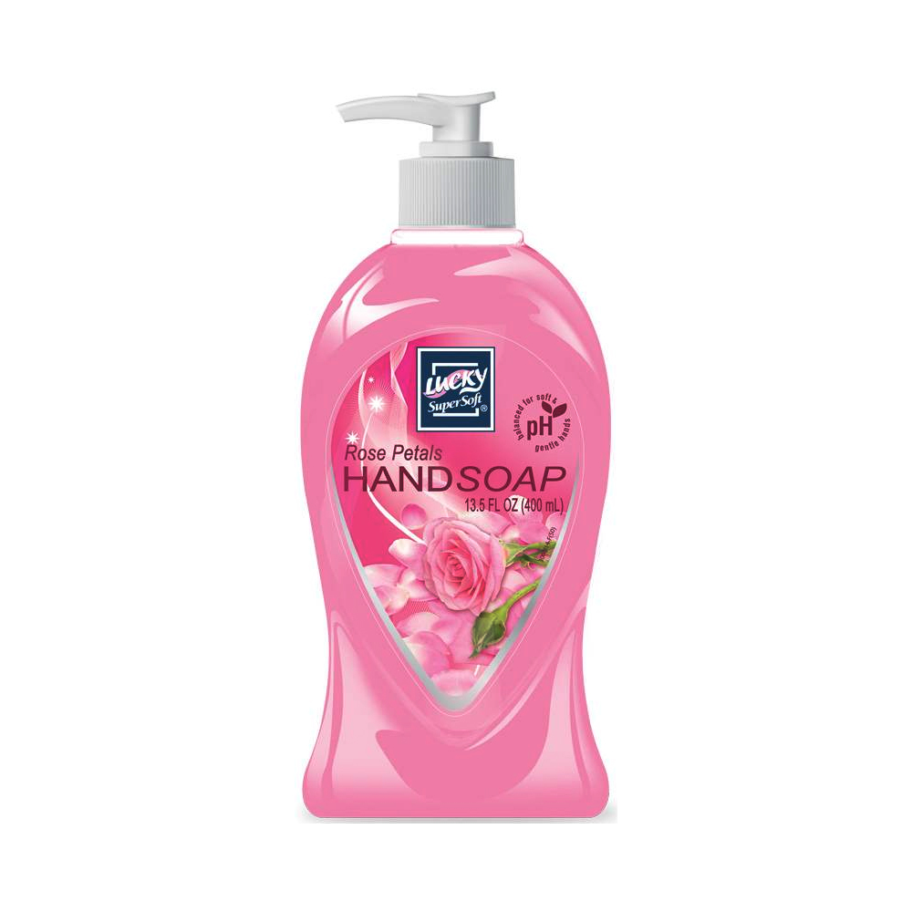 3005-12 Lucky Super Soft 13.5 oz. Hand Soap w/Rose Petals Scent 12/cs