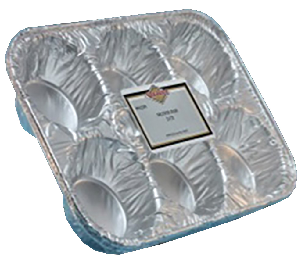 1239 Quality Aluminum 6 Cavity Muffin Pan 36/2 cs