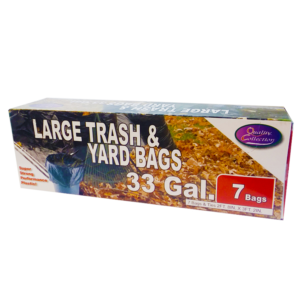 B72 Quality Collection Trash & Yard Bag 33 Gal. Black Plastic Strong Performance  36/7 cs