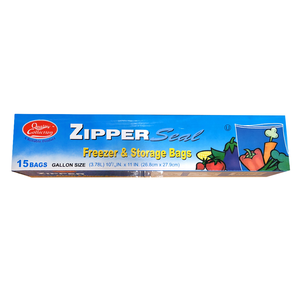 BEST36/15G Quality Collection Freezer/Storage Bag 1 Gal. Clear w/Zipper Seal 36/15 cs - BEST36/15G GALLON ZIPPER BAGS