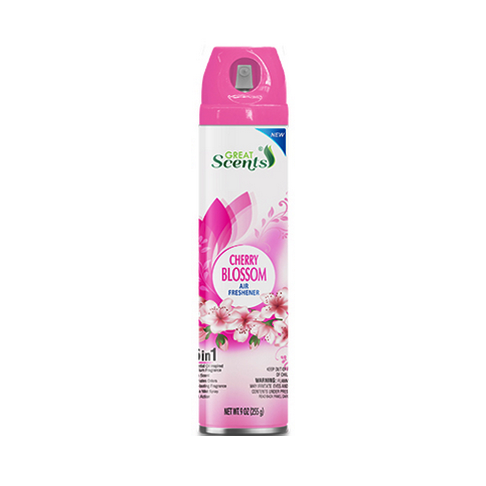 11153-12 Great Scents 9 oz. Air Freshener w/Cherry Blossom Scent 12/cs - 11153-12 AIR FRESH CHERRY 9z