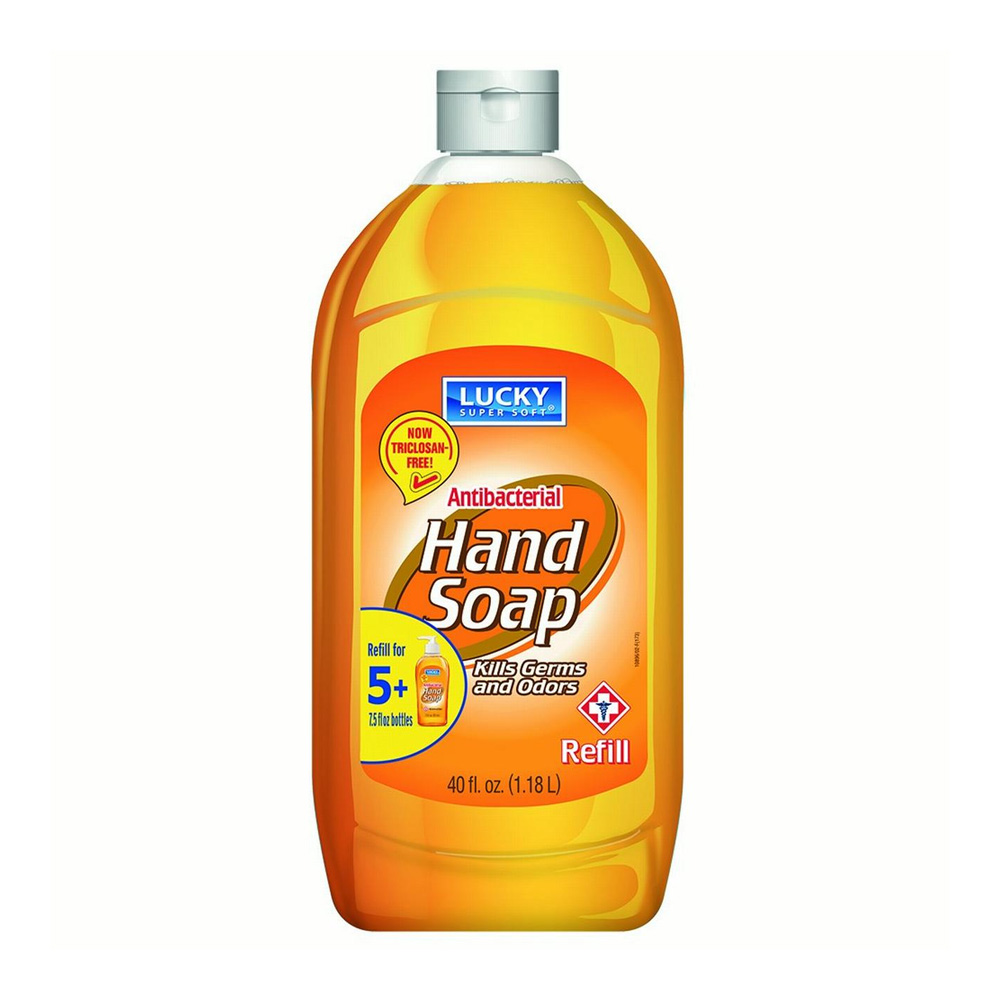 10896-6 Lucky Super Soft 40 oz. Antibacterial Hand Soap Flip Cap 6/cs - 10896-6 ANTIBAC SOAP REFL 40z