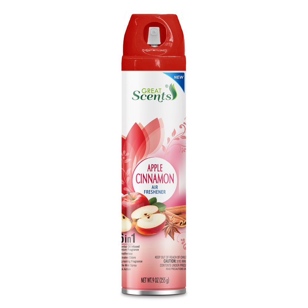 Great Scents 9 oz. Air Freshener w/ Apple &       Cinnamon Scent 12/cs - 10070-12 A/F APPLE CINNN 9z