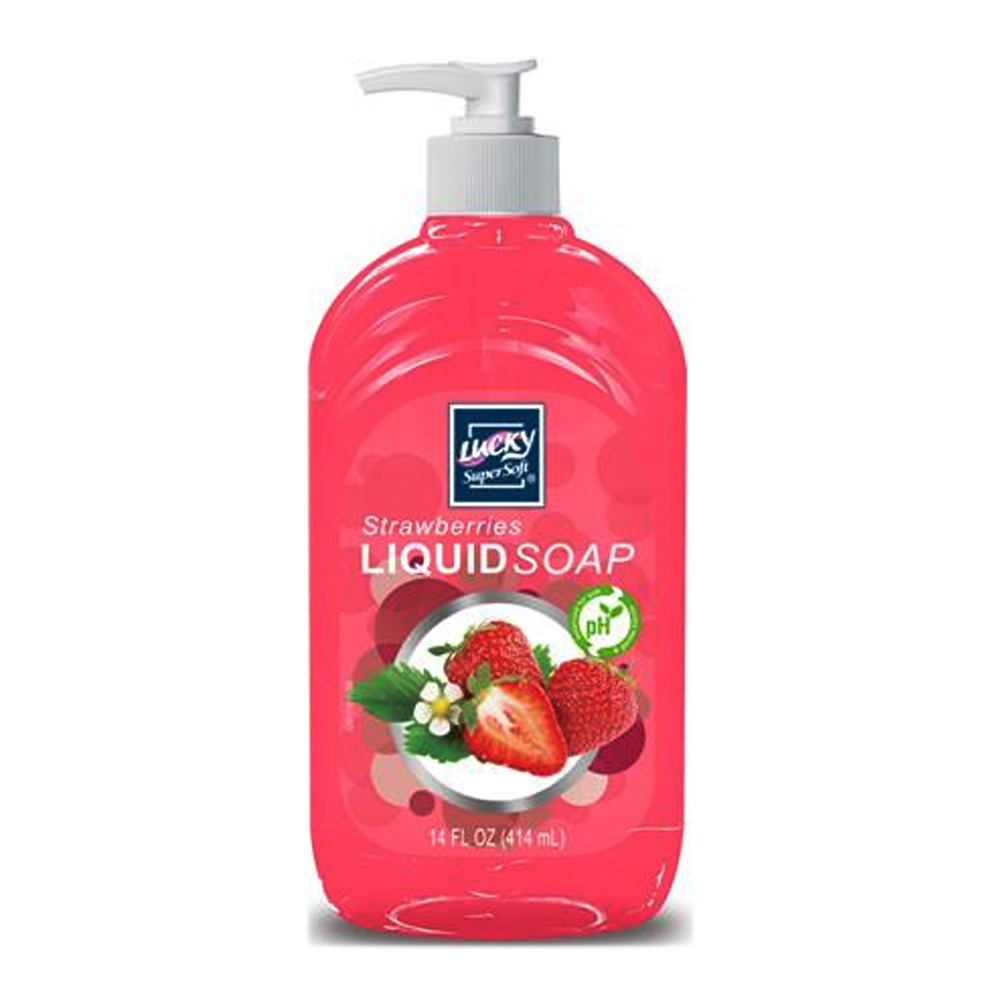 3201-12 Lucky Super Soft 14 oz. Hand Soap w/Strawberries Scent 12/cs - 3201-12 SOAP STRAWBERRY 14z