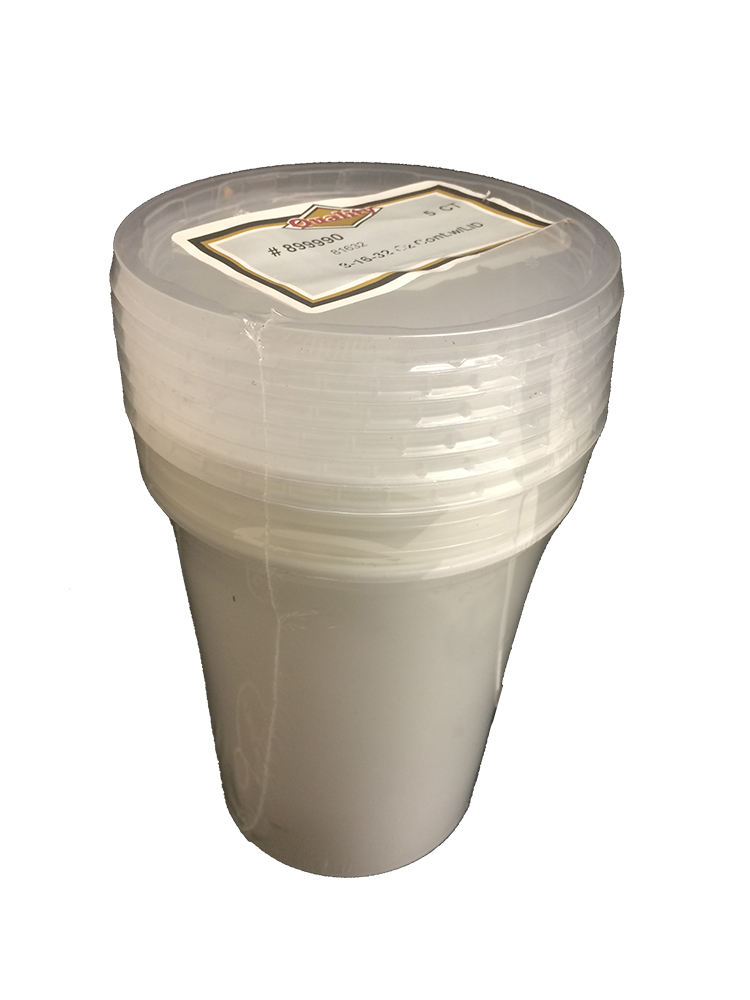 81632 Clear 8-16-32 oz. Plastic Microwavable Soup Container & Lid Combo 36/5 cs - PLST STRGE 8-16-32 CONTSET36/5